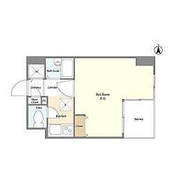 ガーラプレイス錦糸町 1Kの間取図画像