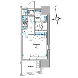 ルフォンプログレ品川大井 1Kの間取図画像