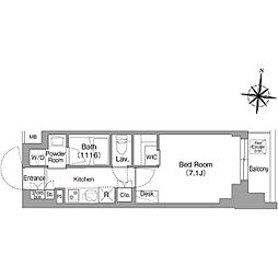 コンフォリア・リヴ大崎 1Kの間取図画像