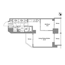 シーズンフラッツ大森西 1LDKの間取図画像