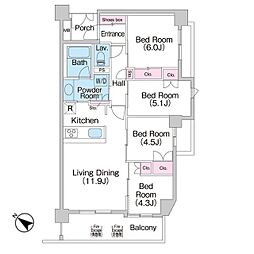 COMFORIA上池台 4LDKの間取図画像