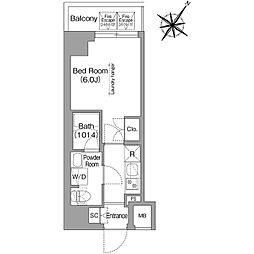 コンフォリア・リヴ横浜阪東橋 1Kの間取図画像