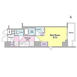 コヌブリーズ蒲田 1Kの間取図画像