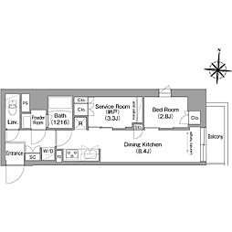 COMFORIALIV南品川 1SLDKの間取図画像
