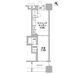 パークフラッツ横濱公園 1DKの間取図画像