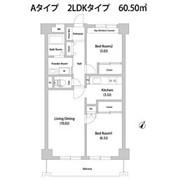 セレッソ幡ケ谷 2LDKの間取図画像