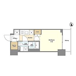 オーキッドレジデンス品川中延 1Kの間取図画像