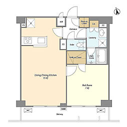 サンハイム雪が谷大塚 1LDKの間取図画像