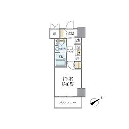 レスピール川崎 1Kの間取図画像