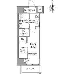 COMFORIALIV下落合 1DKの間取図画像