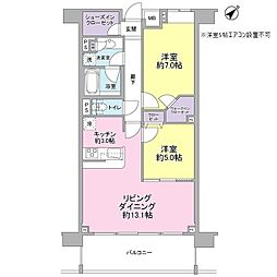 アリーム稲毛海岸 2LDKの間取図画像