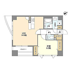 PARKFLATS芝浦 1LDKの間取図画像