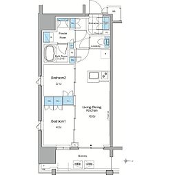 ルフォンプログレ赤羽マークス 2LDKの間取図画像