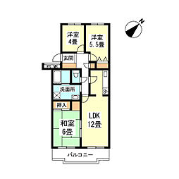 近藤マンション 3LDKの間取図画像