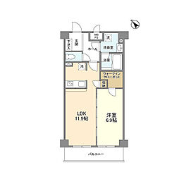 サンハイム戸塚 1LDKの間取図画像