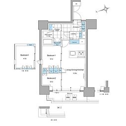 ルフォンプログレ本郷三丁目 2LDKの間取図画像