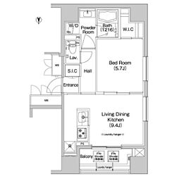 COMFORIA錦糸町 1LDKの間取図画像