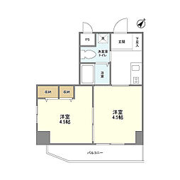 KDXレジデンス小豆沢 2Kの間取図画像