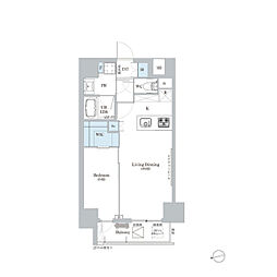 ディームス蔵前 1LDKの間取図画像