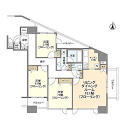 HF白金高輪レジデンス 3LDKの間取図画像