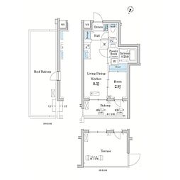 デュオフラッツ大宮 1LDKの間取図画像