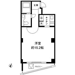 H&M南青山イースト ワンルームの間取図画像