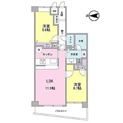 シルフィード南平台 2LDKの間取図画像