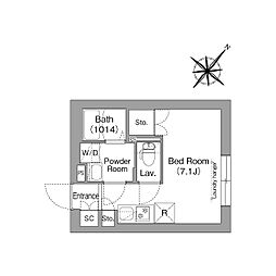コンフォリア・リヴ品川西大井 ワンルームの間取図画像