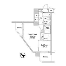 コンフォリア南砂町 1LDKの間取図画像