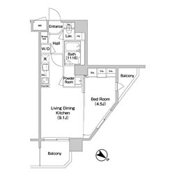 コンフォリア南砂町 1LDKの間取図画像