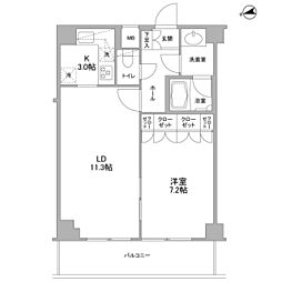 コンフォリア東中野DEUX 1LDKの間取図画像