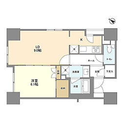 LaSante五反田 1LDKの間取図画像