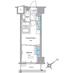 ルフォンプログレ赤塚 1DKの間取図画像