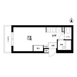 エムティーフラット ワンルームの間取図画像