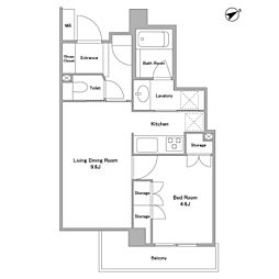 パークグレイス駒込 1DKの間取図画像