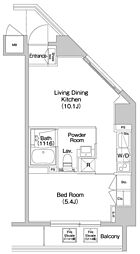 コンフォリア西新宿 1LDKの間取図画像