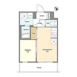 ヴィラクレール西馬込 1DKの間取図画像