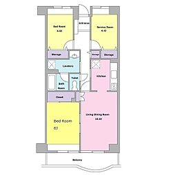 KDXレジデンス東雪谷 3LDKの間取図画像