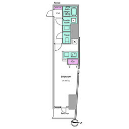 COMFORIA要町 ワンルームの間取図画像