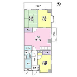 レジデンス武蔵野 3LDKの間取図画像