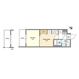 FUSION 池袋 WEST 1DKの間取図画像