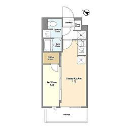 FUSION 池袋 WEST 1DKの間取図画像