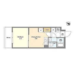 FUSION 池袋 WEST 1DKの間取図画像