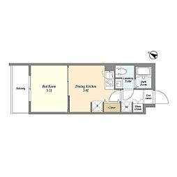 FUSION 池袋 WEST 1DKの間取図画像
