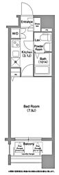 コンフォリア谷塚 1Kの間取図画像
