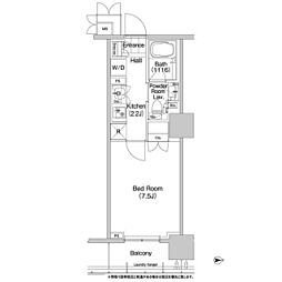 コンフォリア秋葉原EAST 1Kの間取図画像