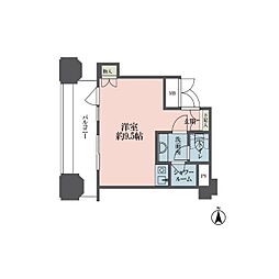 ルネ新宿御苑タワー ワンルームの間取図画像