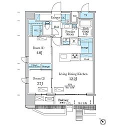 江戸川区西瑞江4丁目マンション 2LDKの間取図画像