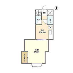 エクセルシオール上野毛 1DKの間取図画像