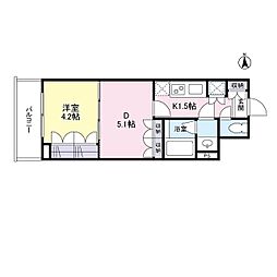 リバーレ池袋 1DKの間取図画像